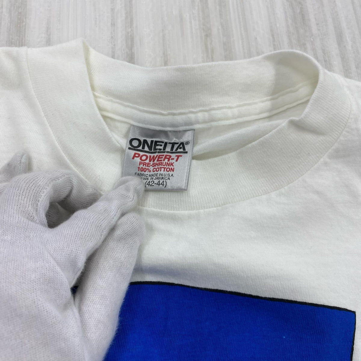 半袖Ｔシャツ 90s USA製 ONEITA ﾘﾁｬｰﾄﾞ・ｽﾀｲﾝ 白 (L) L ホワイト