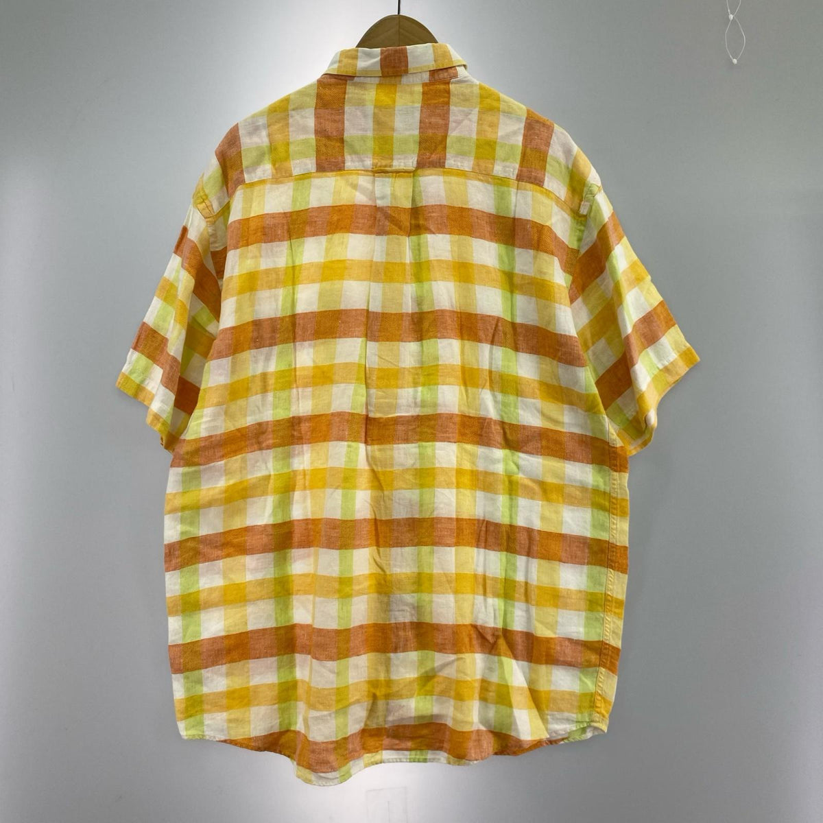 半袖シャツ ORVIS ﾘﾈﾝｼｬﾂ ﾏﾙﾁｶﾗｰ ﾌﾞﾛｯｸﾁｪｯｸ L オレンジ