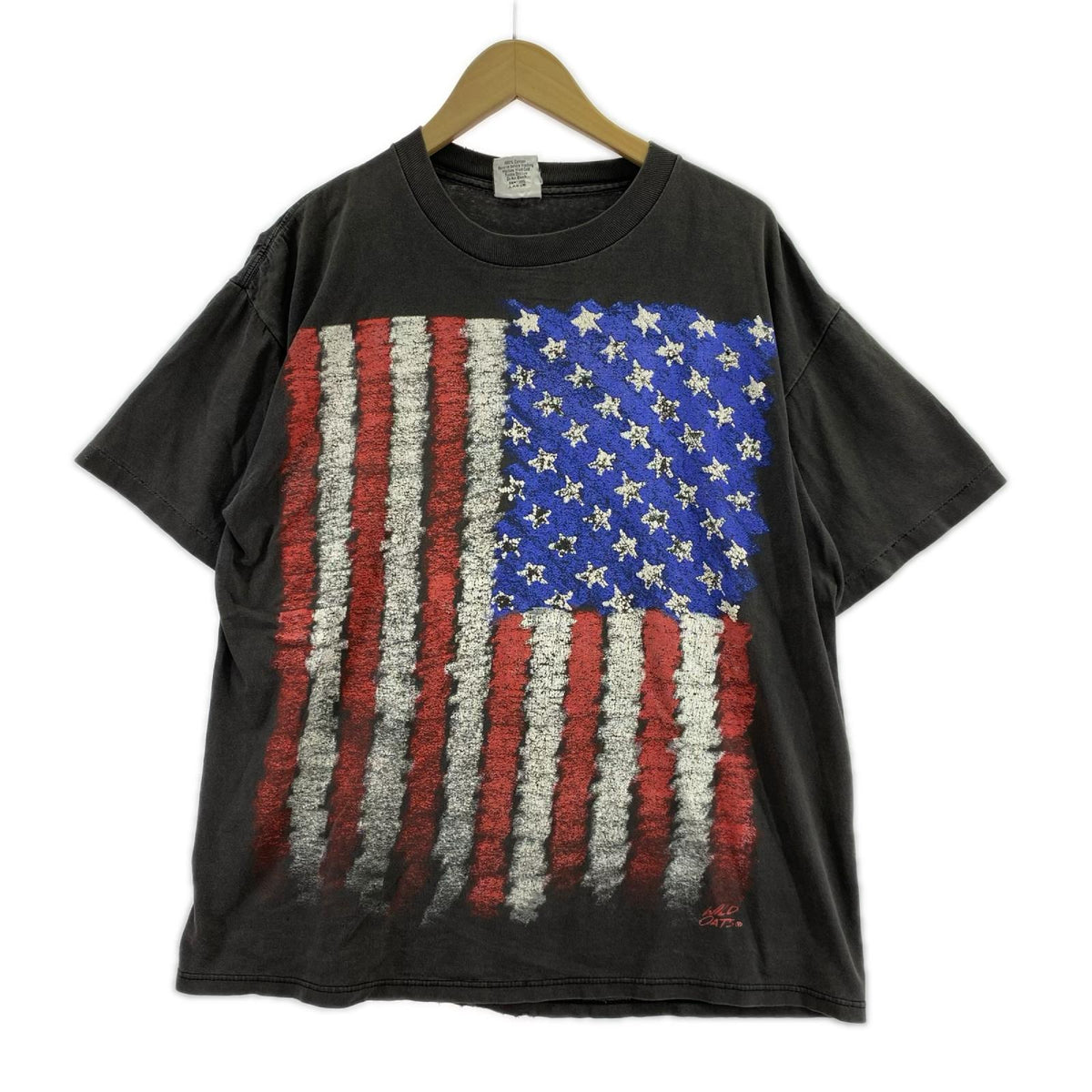 半袖Ｔシャツ 90s WILD OATS 星条旗 USA製 (L) L グレー