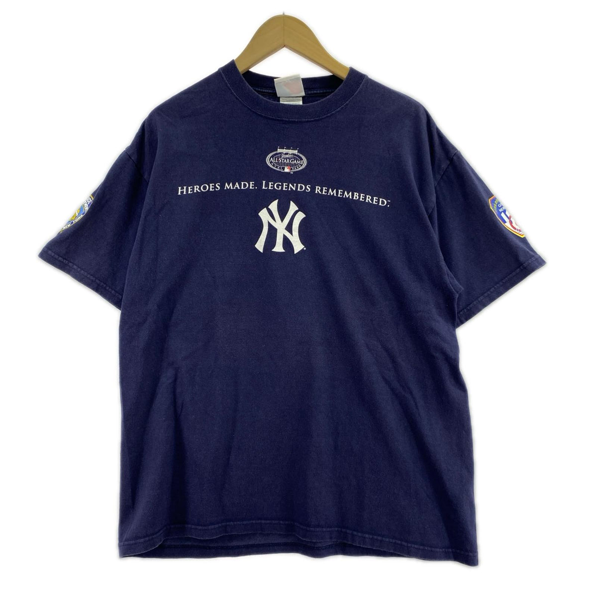 半袖Ｔシャツ 00s majestic NY NVY USA製 (L) L ネイビー