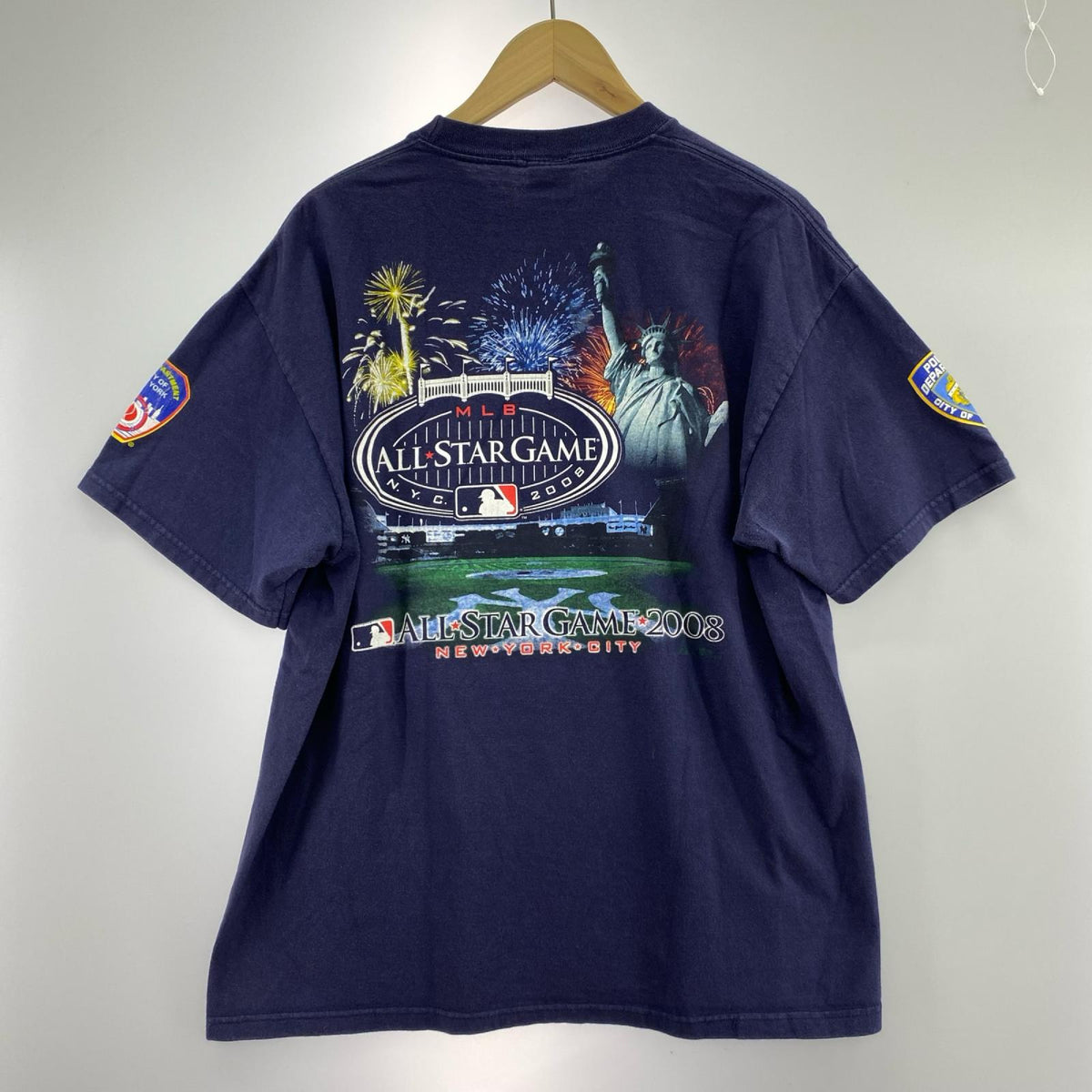 半袖Ｔシャツ 00s majestic NY NVY USA製 (L) L ネイビー