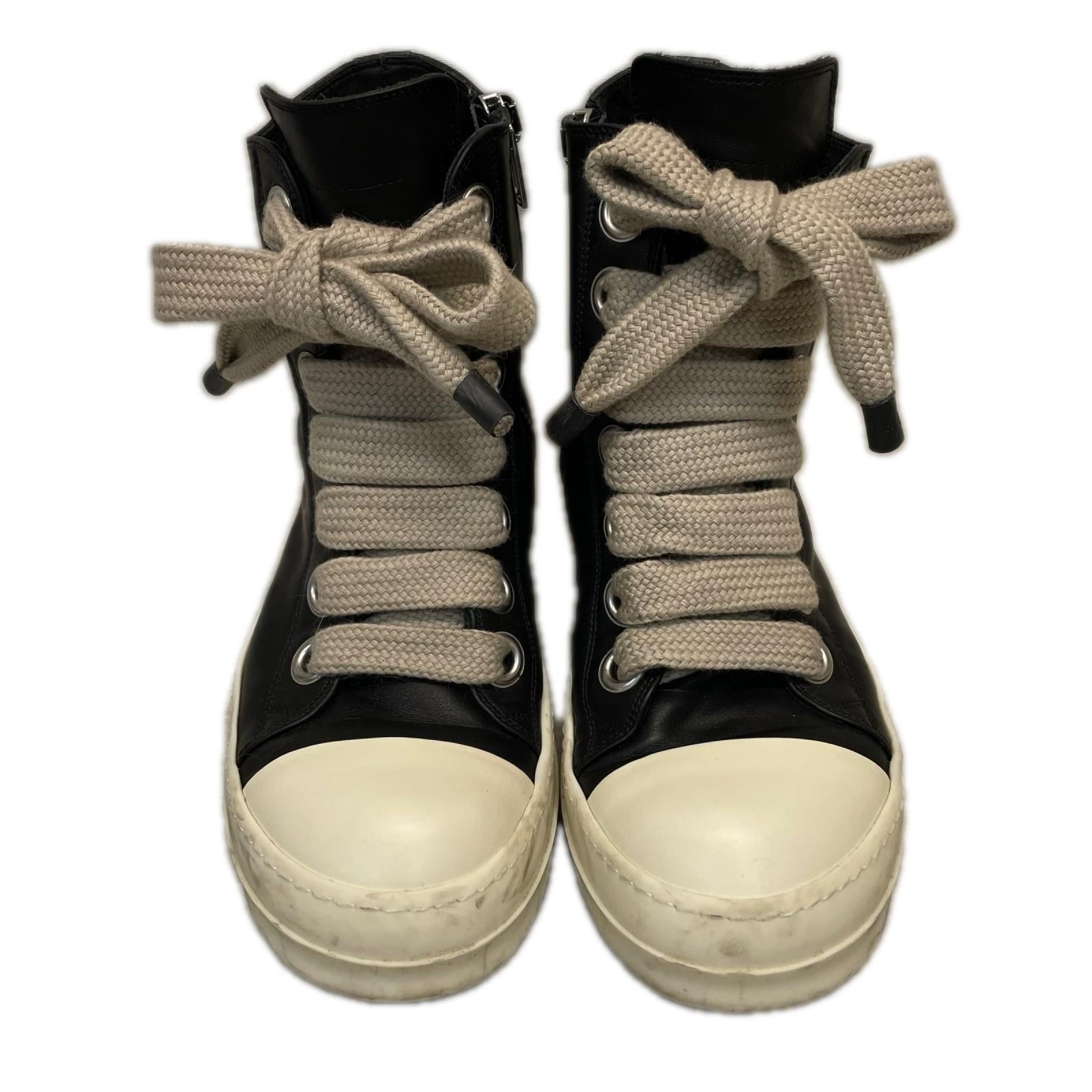 スニーカー Rick Owens ジャンボレース　ハイカットスニーカー 26cm (US8 UK7 1/2 EU42) ブラック