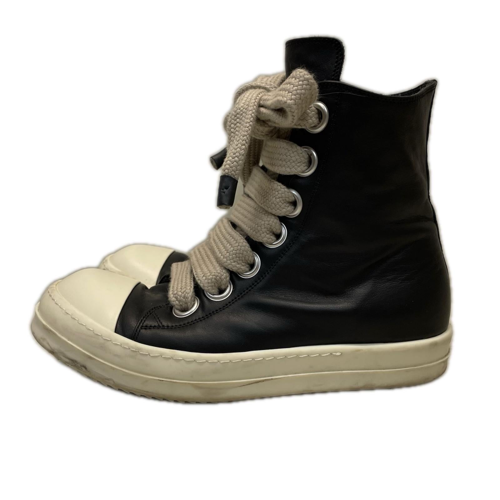 スニーカー Rick Owens ジャンボレース　ハイカットスニーカー 26cm (US8 UK7 1/2 EU42) ブラック