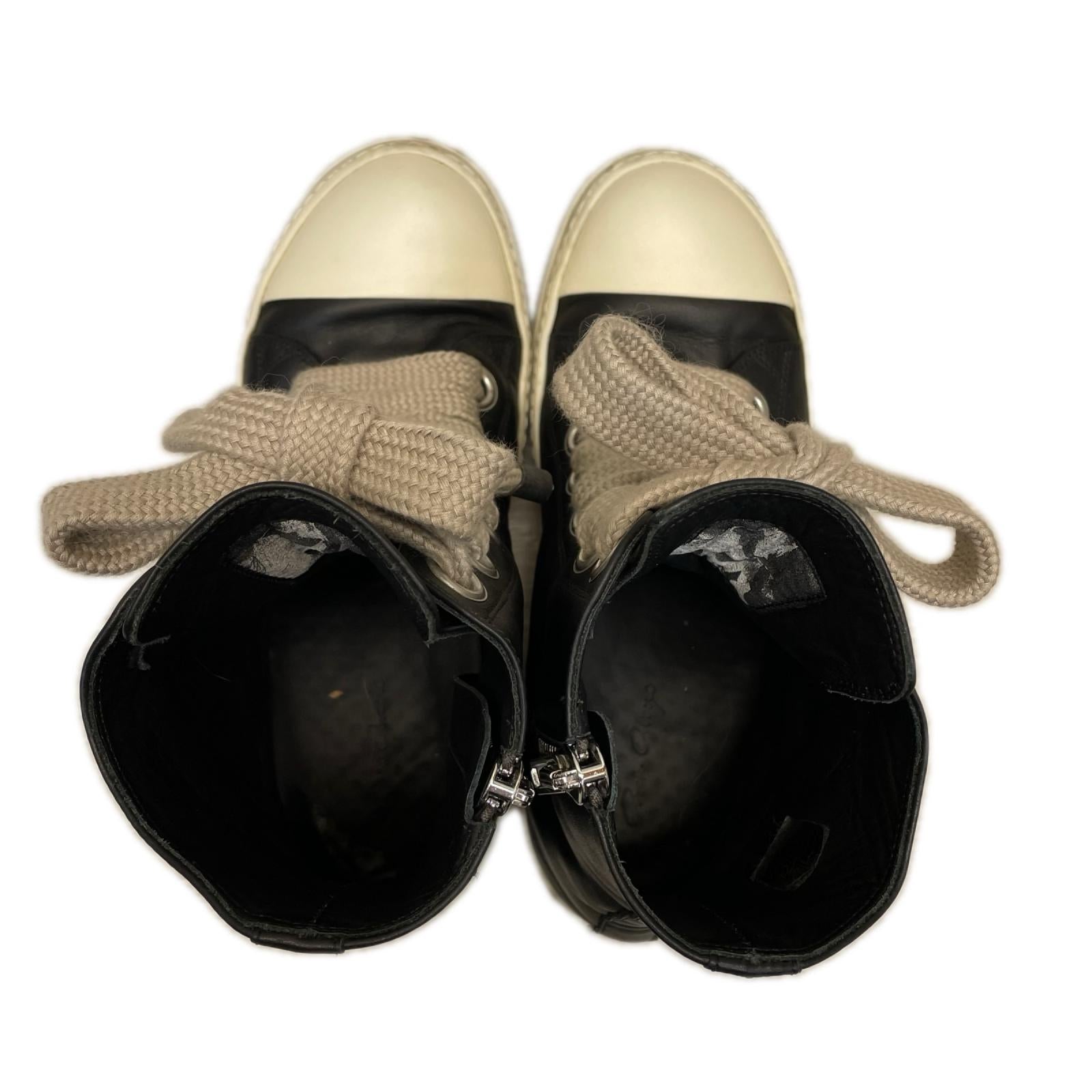 スニーカー Rick Owens ジャンボレース　ハイカットスニーカー 26cm (US8 UK7 1/2 EU42) ブラック