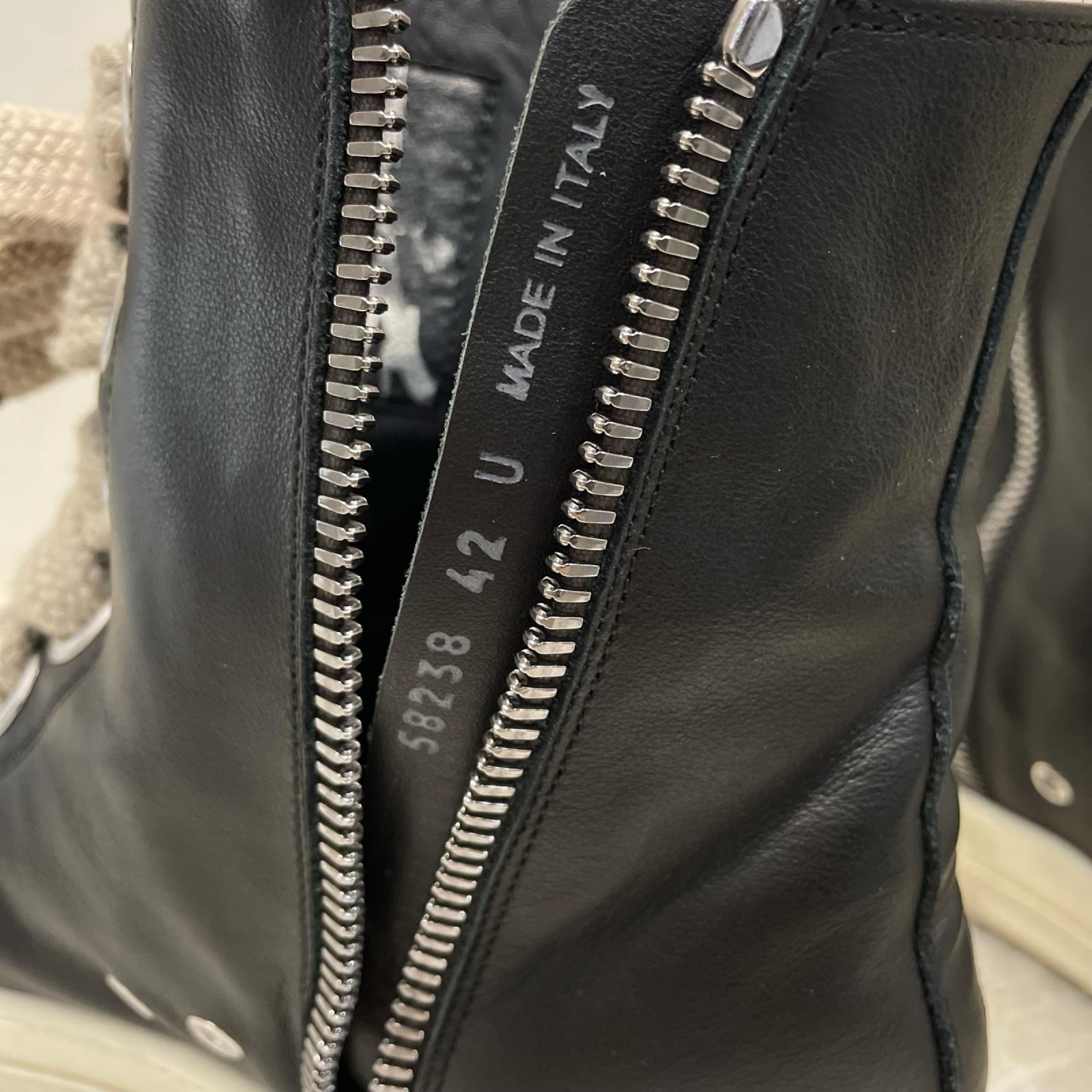 スニーカー Rick Owens ジャンボレース　ハイカットスニーカー 26cm (US8 UK7 1/2 EU42) ブラック