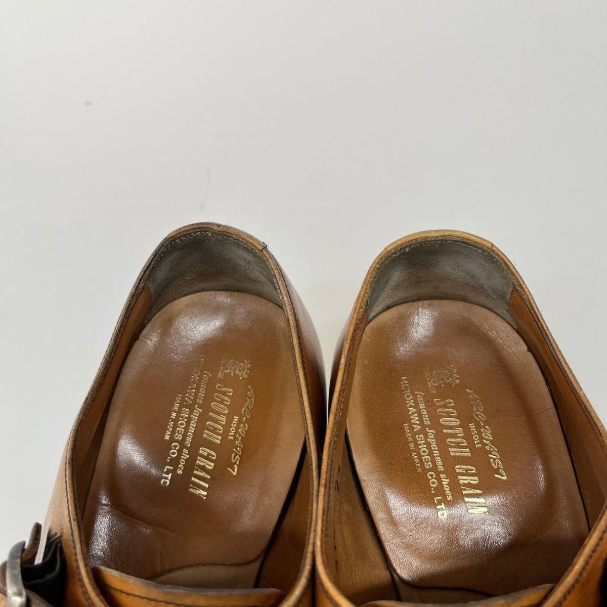 シューズ scotch grain レザー ストラップ ブラウン