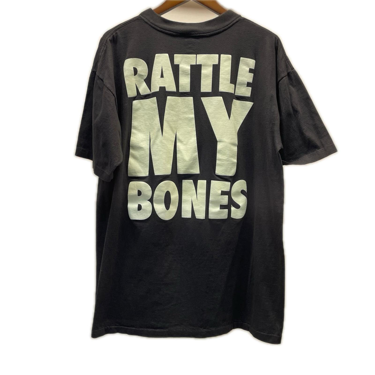半袖Ｔシャツ 90s LATTEL MY BONES スカル　蓄光プリントTシャツ WILD ELEPHANTﾀｸﾞ LL ブラック