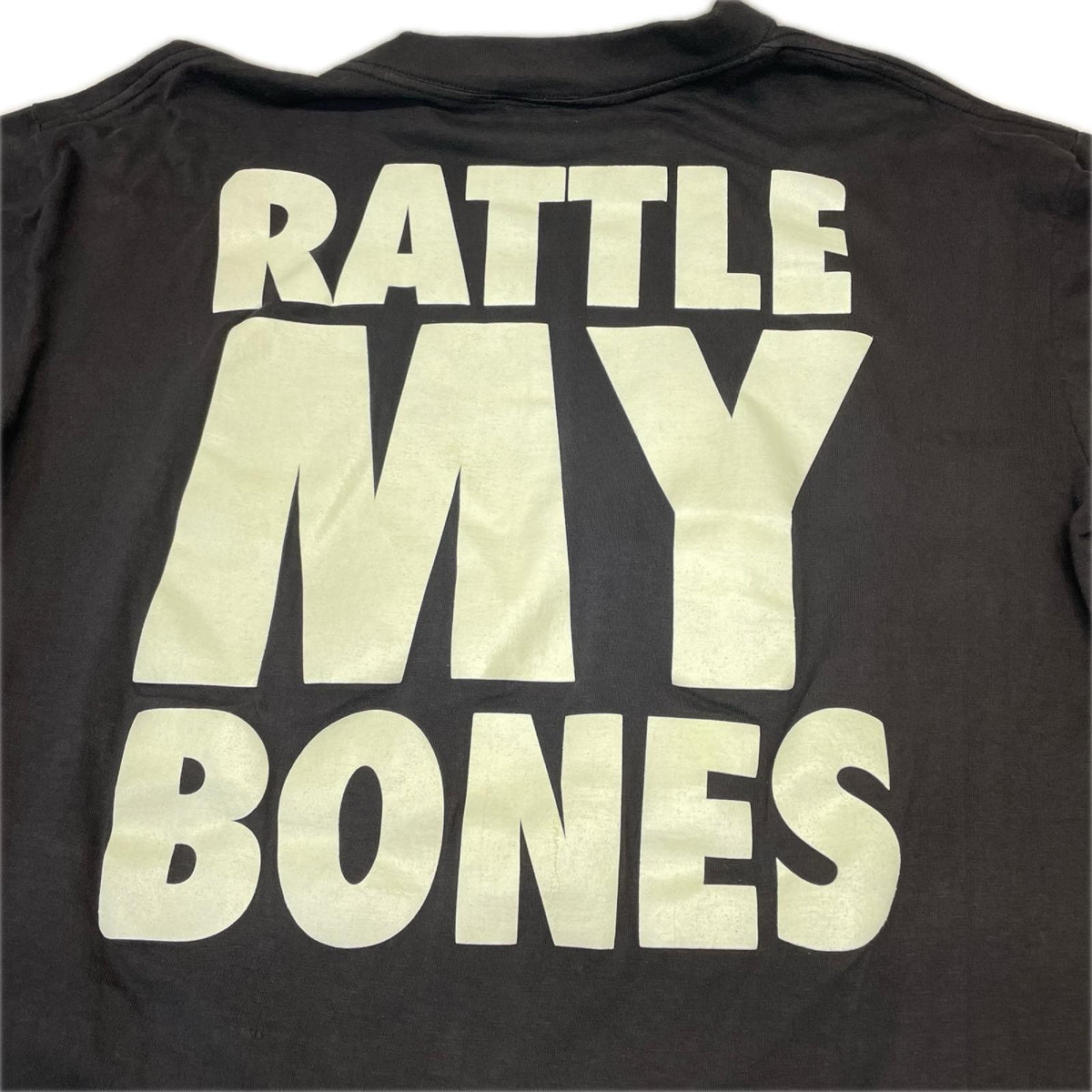 半袖Ｔシャツ 90s LATTEL MY BONES スカル　蓄光プリントTシャツ WILD ELEPHANTﾀｸﾞ LL ブラック