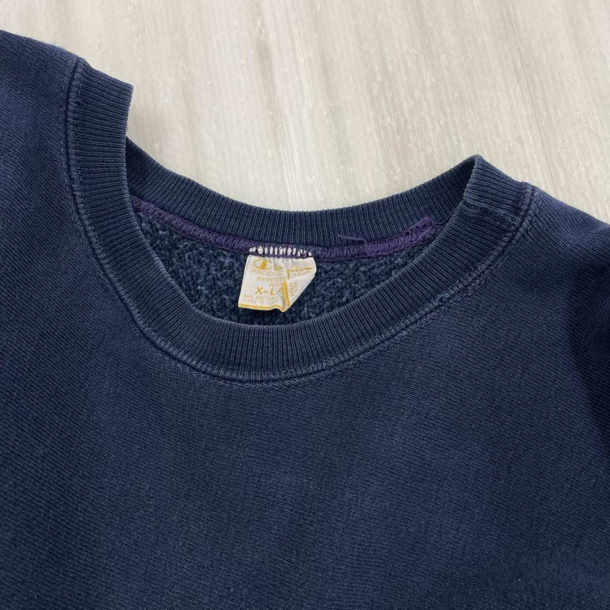 スウェット 70s 単色ﾀｸﾞ REVERSE WEAVE DREXEL 3段 XL ネイビー