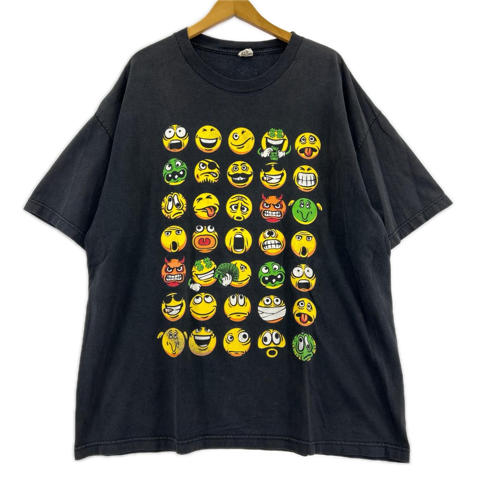 半袖Ｔシャツ 00s ALSTYLE 顔文字Tee 黒 (2XL) ブラック