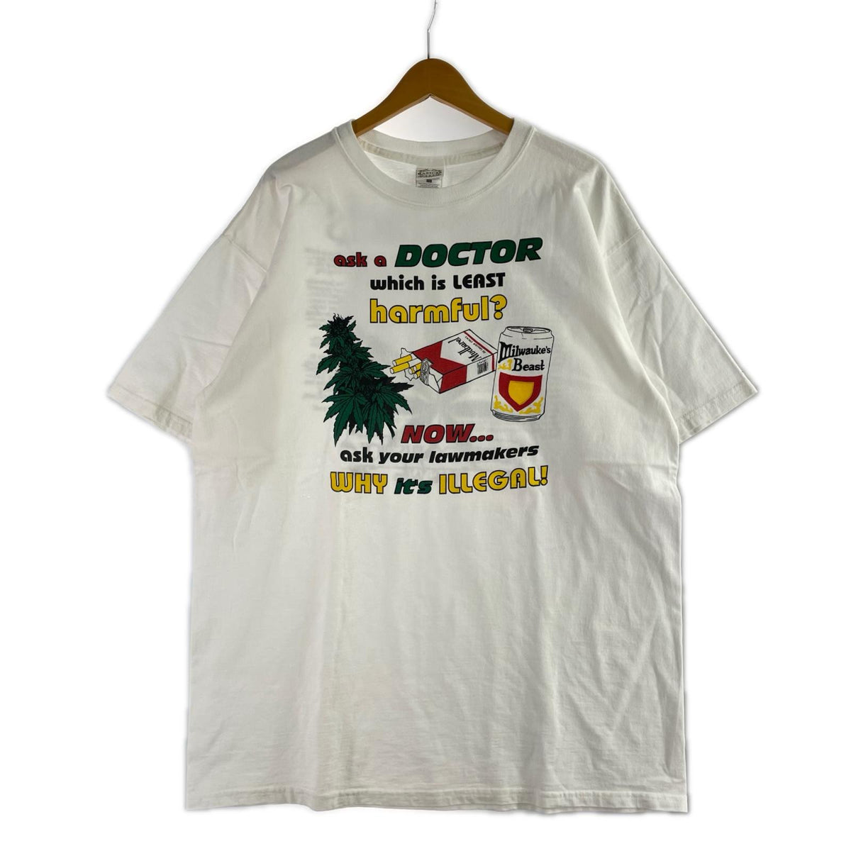 半袖Ｔシャツ 90S ﾒｷｼｺ製 ｶﾞﾝｼﾞｬ ﾏﾙﾎﾞﾛ 白 (XL) ホワイト