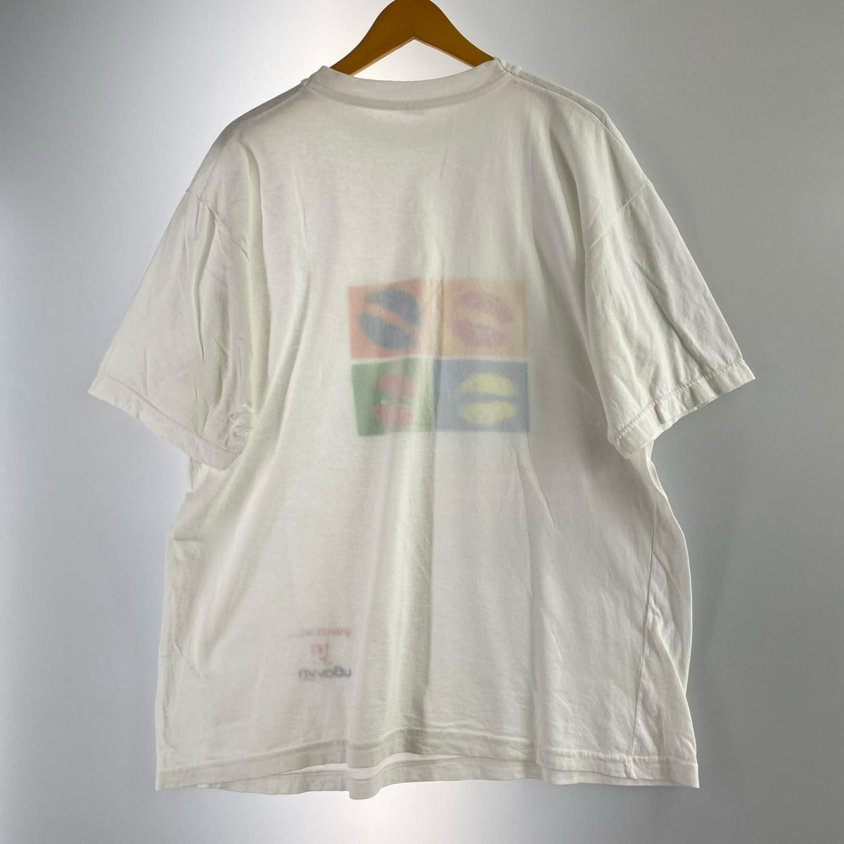 半袖Ｔシャツ 90～00S ﾏﾙﾁｶﾗｰ唇 白 ホワイト