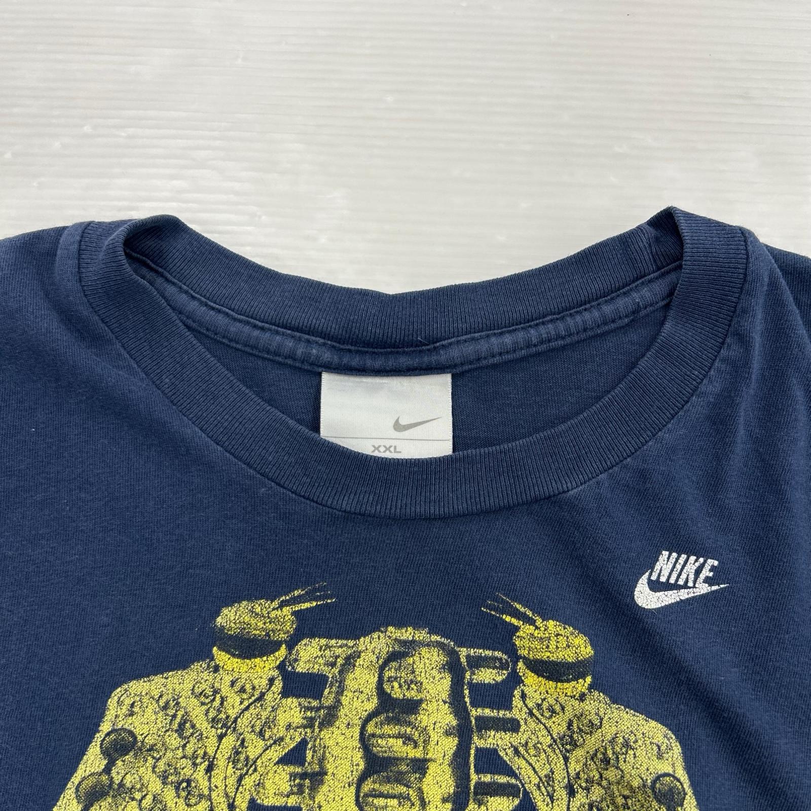 半袖Ｔシャツ 00S NIKE ﾌﾟﾘﾝﾄT NVY XXL ネイビー