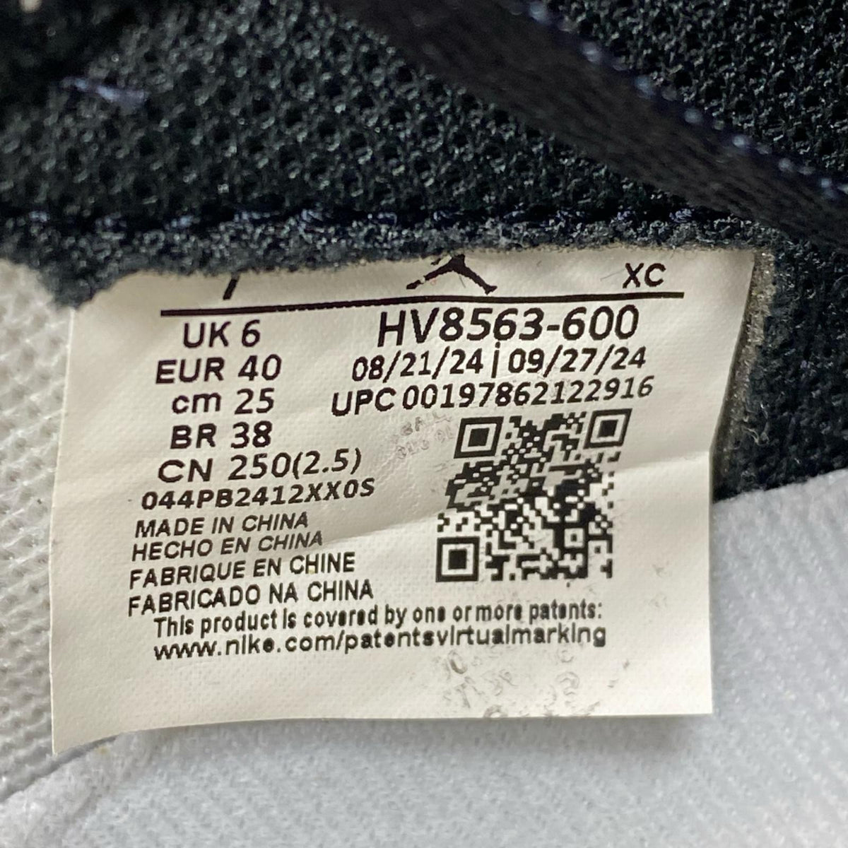 スニーカー NIKE×UNION Air Jordan 1 Retro High OG Chicago/Shadow HV8563-600 (25) 25cm (US7 UK6 1/2 EU40)