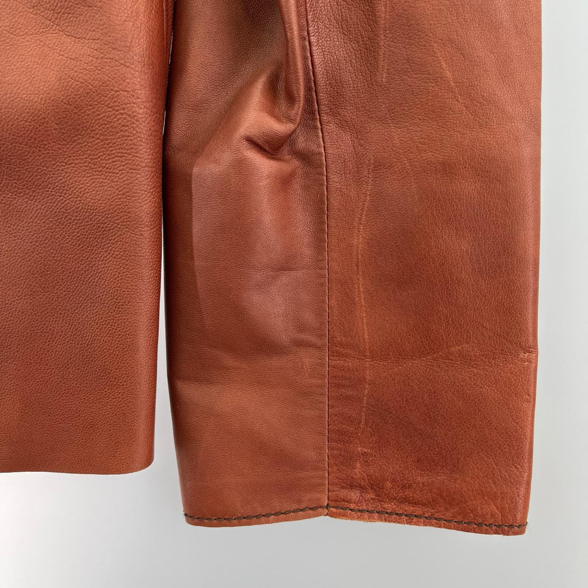 レザージャケット Shirring Leather jacket 13 RED ブラウン