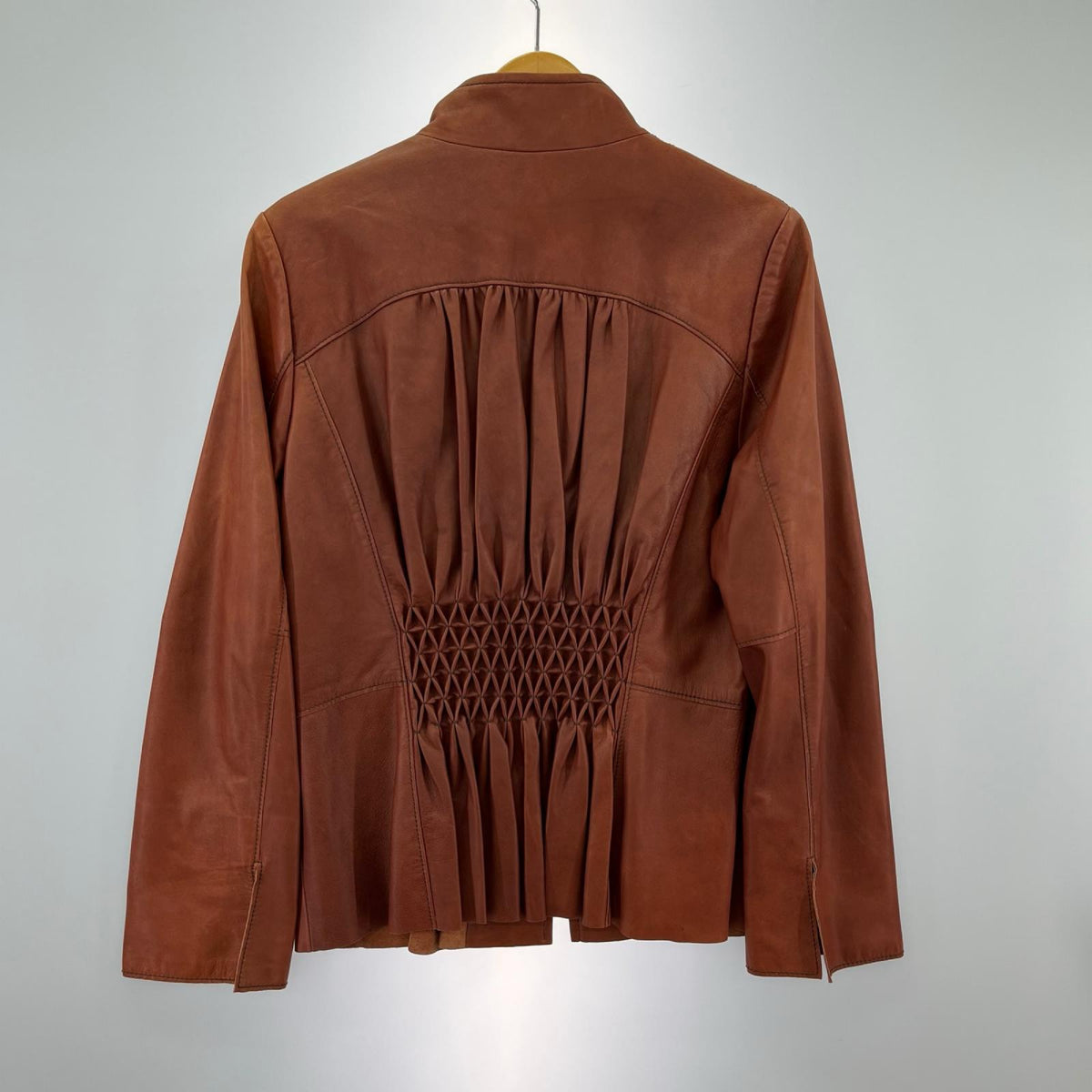 レザージャケット Shirring Leather jacket 13 RED ブラウン