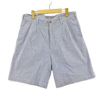 ショートパンツ 90s ｽﾄﾗｲﾌﾟ 32 ブルー