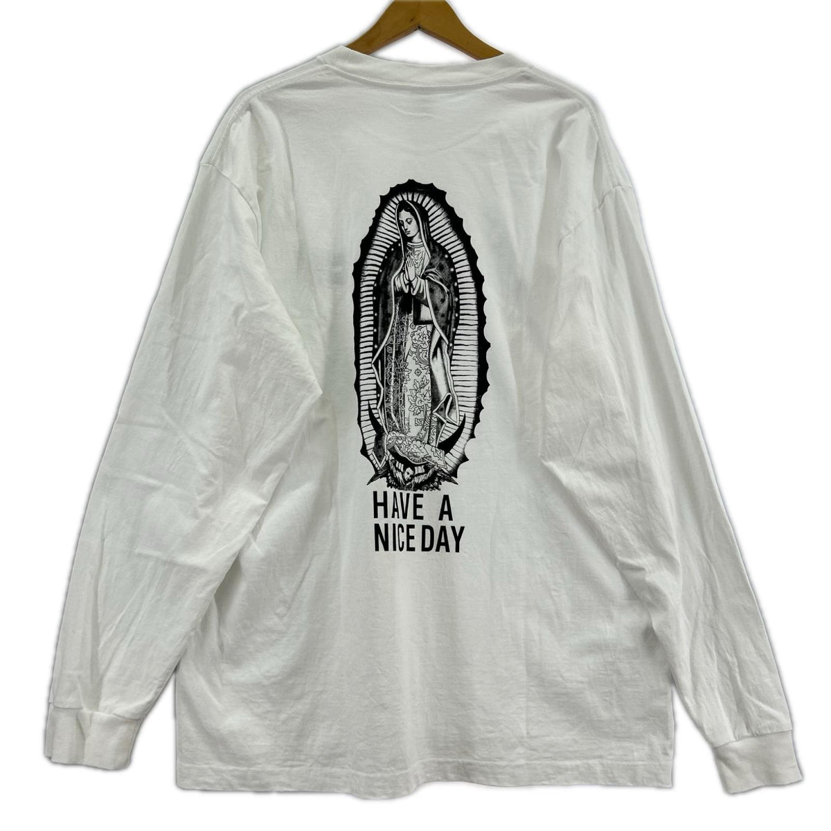 長袖Ｔシャツ HAVE A NICE DAY　白　XL ホワイト