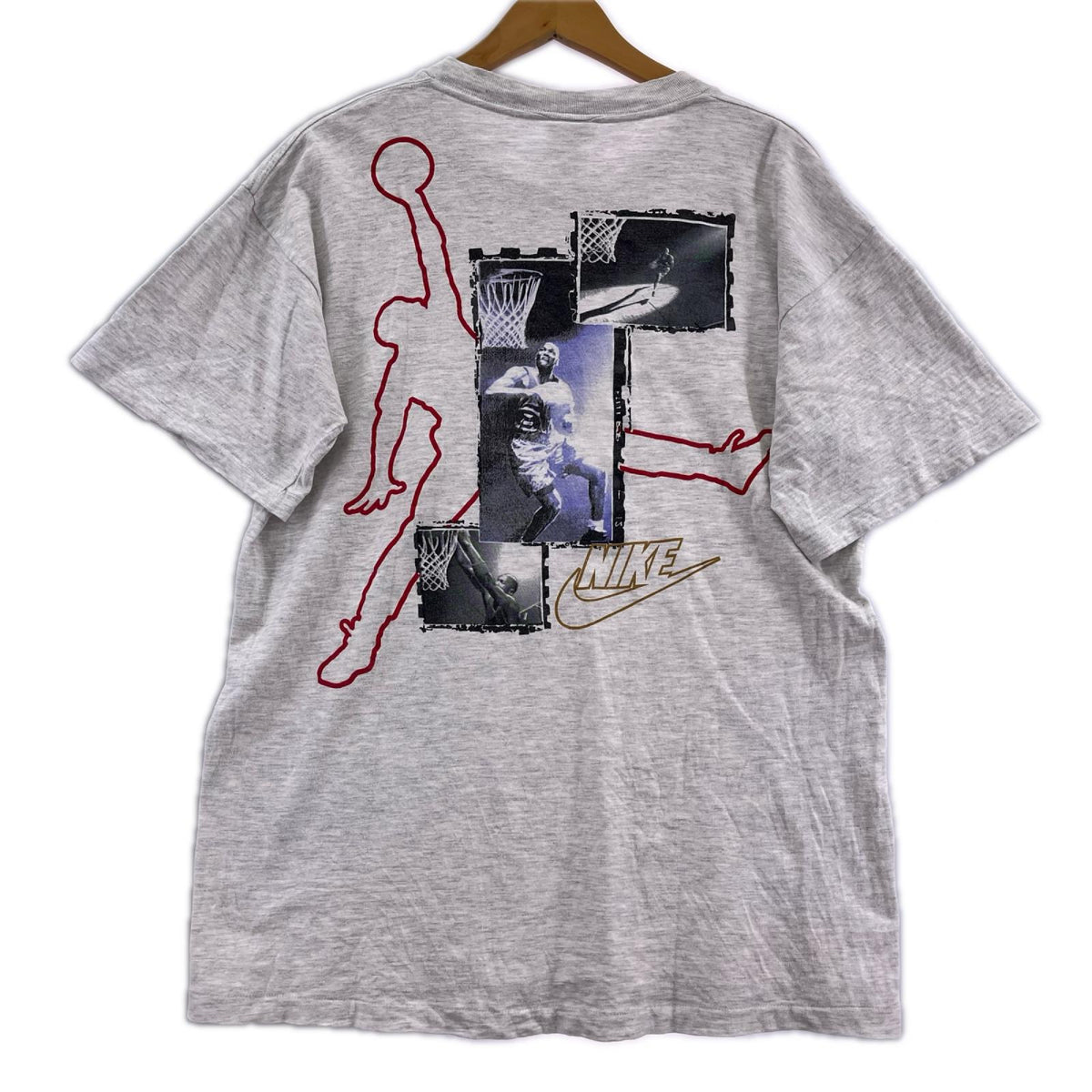 半袖Ｔシャツ 90S 銀ﾀｸﾞ ﾏｲｹﾙ・ｼﾞｮｰﾀﾞﾝ ｼﾞｬﾝﾌﾟﾏﾝﾌﾟﾘﾝﾄ (L) L グレー
