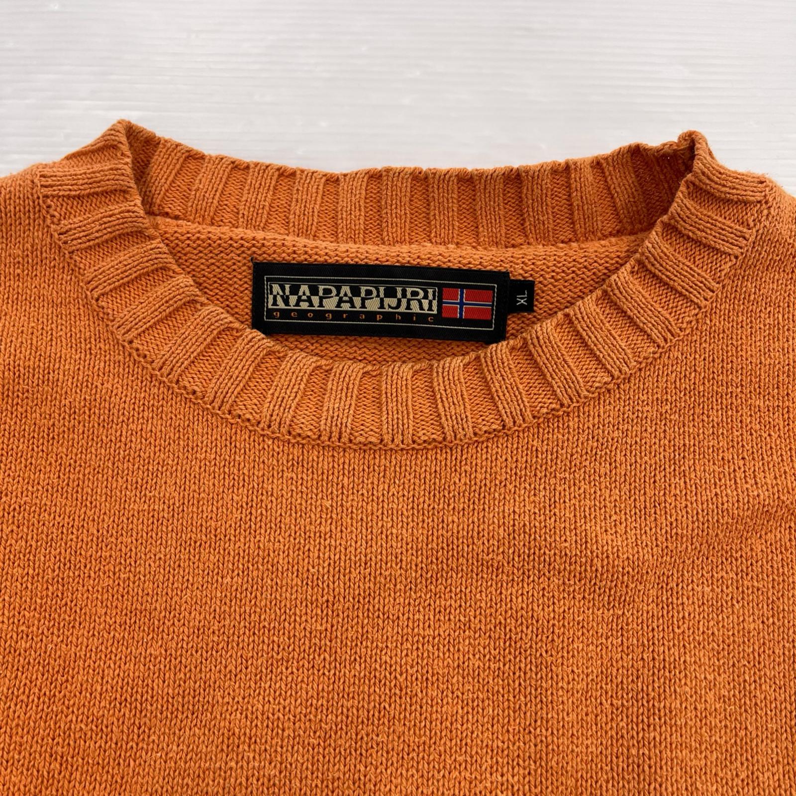 ニット 90S NAPAPIJRI ｽｳｪｰﾃﾞﾝ国旗 ｵﾚﾝｼﾞ(XL) オレンジ
