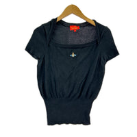 半袖Ｔシャツ ワイドネックＳＳニット L ブラック