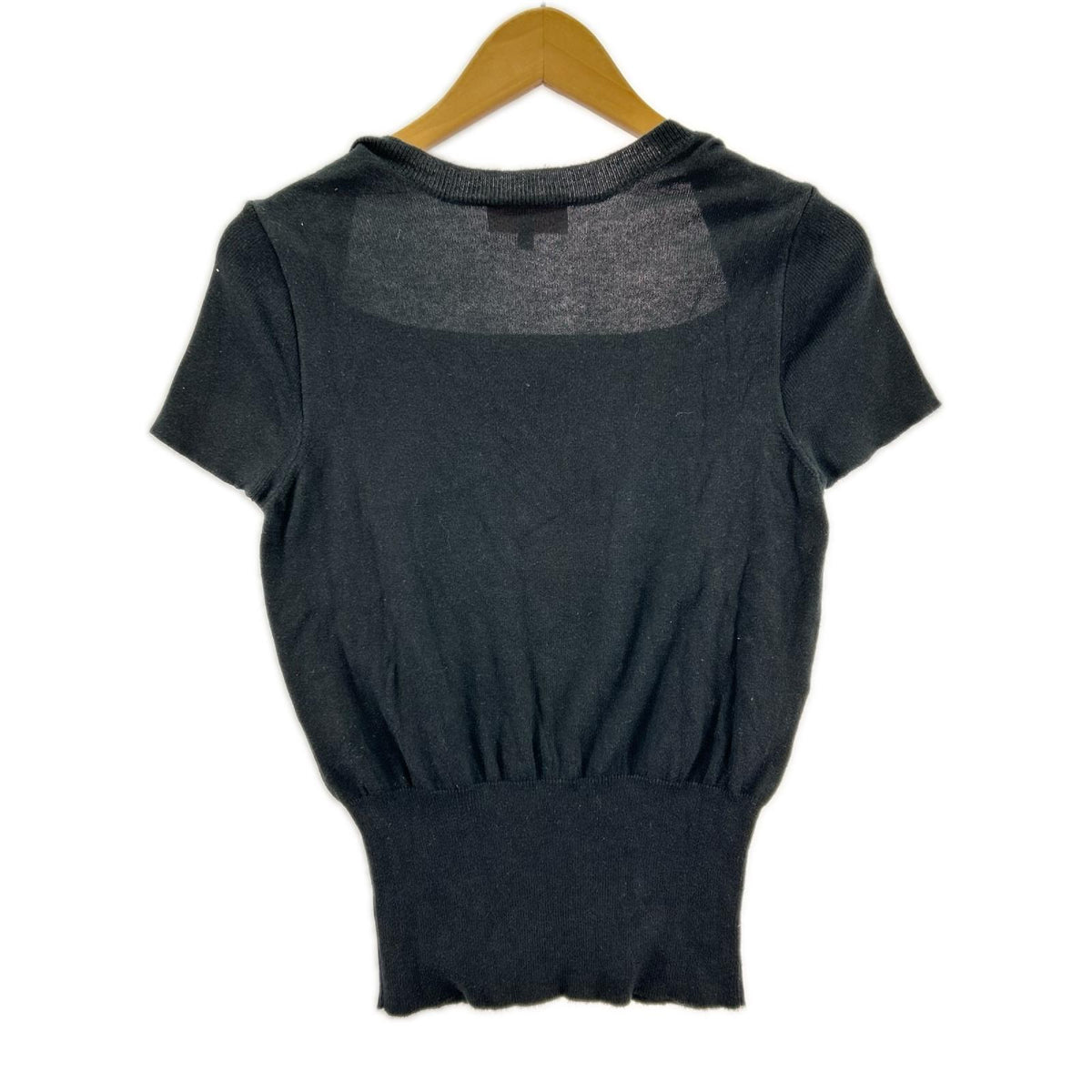 半袖Ｔシャツ ワイドネックＳＳニット L ブラック