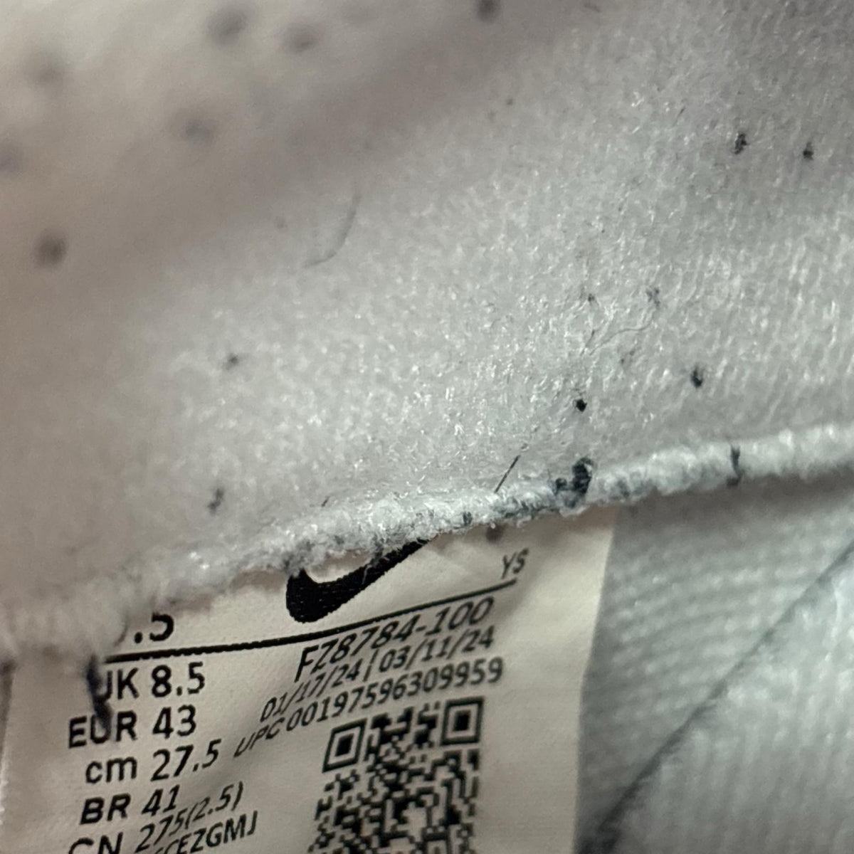 スニーカー ×Supreme 24AW Air Force 1 Mid White 27.5cm (US9 1/2 UK9 EU45) ホワイト