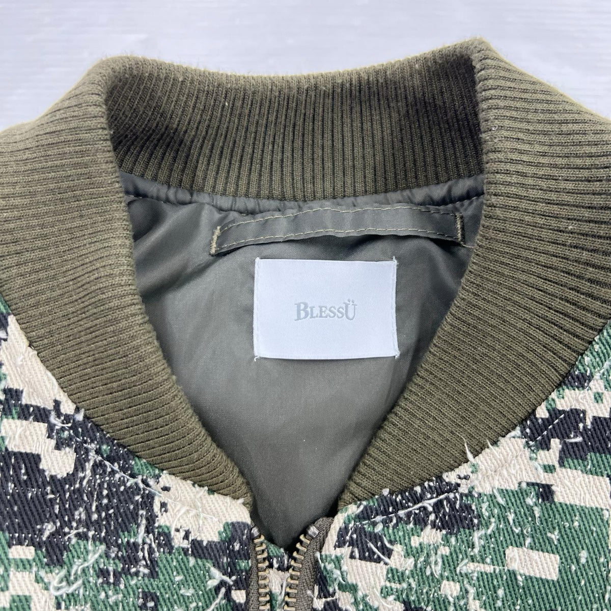 ジャケット BLESS U BU camouflage pattern MA-1 ｶｰｷ M カーキ