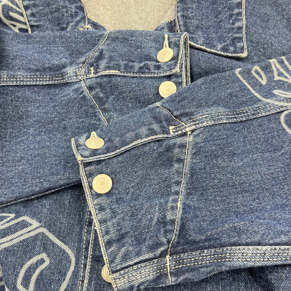 デニムジャケット ﾜｰﾌﾟﾛｺﾞﾃﾞﾆﾑｶﾊﾞｰｵｰﾙｼﾞｬｹｯﾄ XL ネイビー