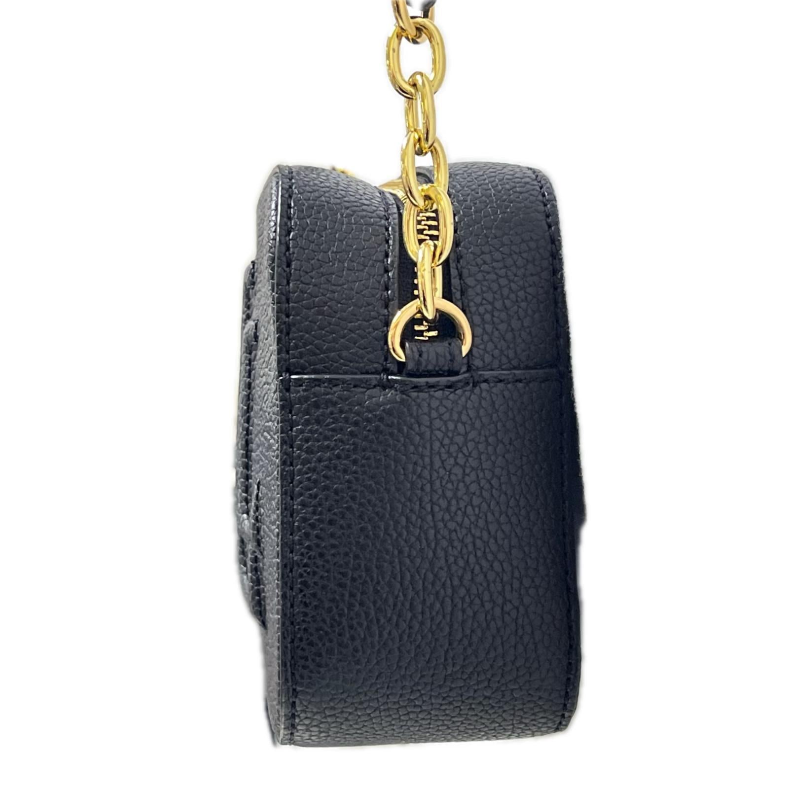 ショルダーバッグ LAUREN RALPH LAUREN ﾛｺﾞｴﾝﾎﾞｽ ﾚｻﾞｰｼｮﾙﾀﾞｰﾊﾞｯｸﾞ ﾌﾞﾗｯｸ