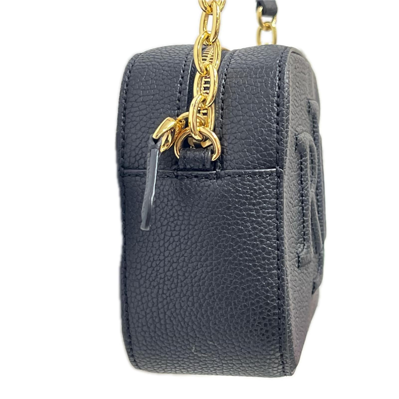 ショルダーバッグ LAUREN RALPH LAUREN ﾛｺﾞｴﾝﾎﾞｽ ﾚｻﾞｰｼｮﾙﾀﾞｰﾊﾞｯｸﾞ ﾌﾞﾗｯｸ