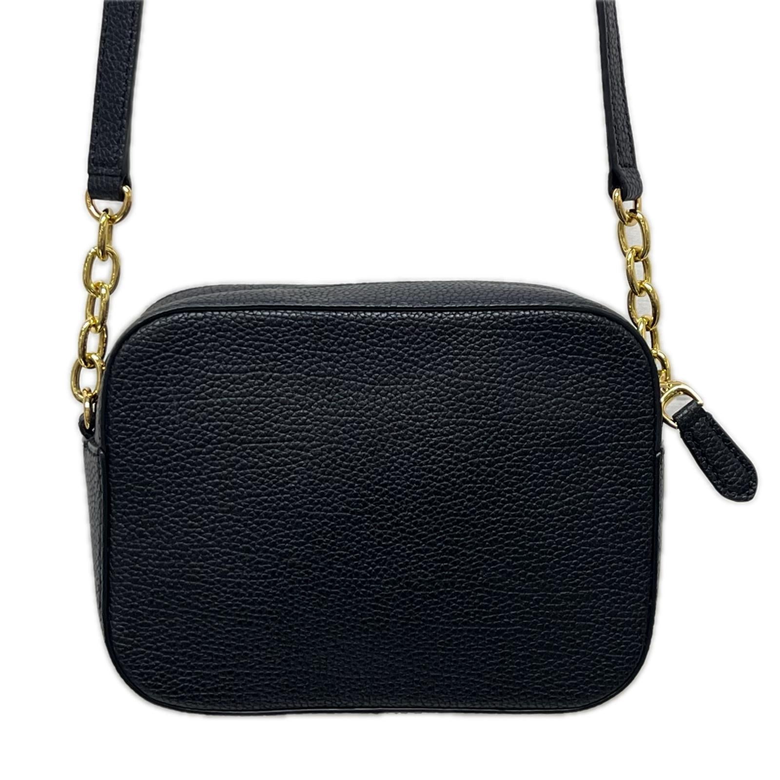ショルダーバッグ LAUREN RALPH LAUREN ﾛｺﾞｴﾝﾎﾞｽ ﾚｻﾞｰｼｮﾙﾀﾞｰﾊﾞｯｸﾞ ﾌﾞﾗｯｸ