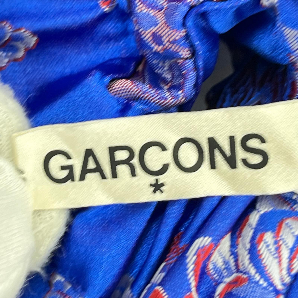 ロングスカート COMME des GARCONS 25SS 花刺繍 ﾃﾞｻﾞｲﾝﾛﾝｸﾞｽｶｰﾄ S ﾌﾞﾙｰ S ブルー