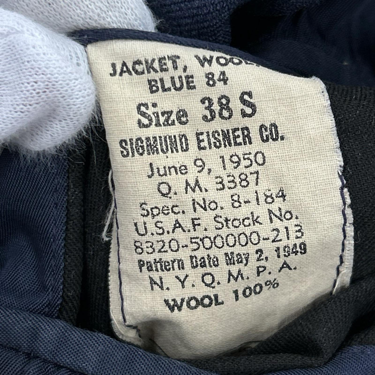 ジャケット 1950年製 U.S.A.F ｳｰﾙｼﾞｬｹｯﾄ (38) 38 ネイビー