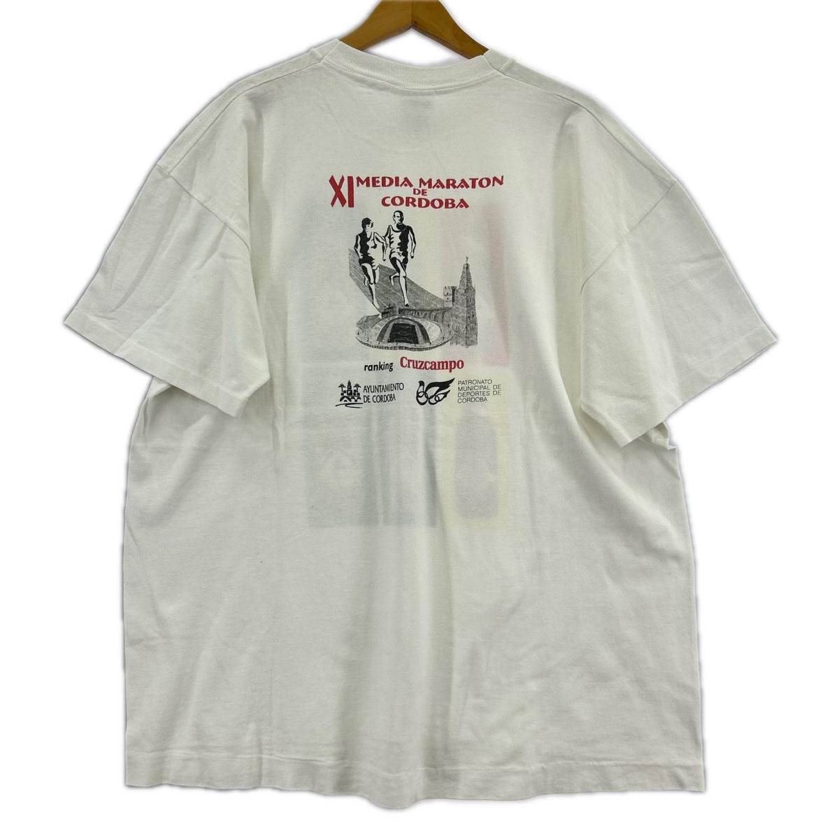 半袖Ｔシャツ 90S ﾕｰﾛ Cruzcampo 企業T 白 (XL) ホワイト