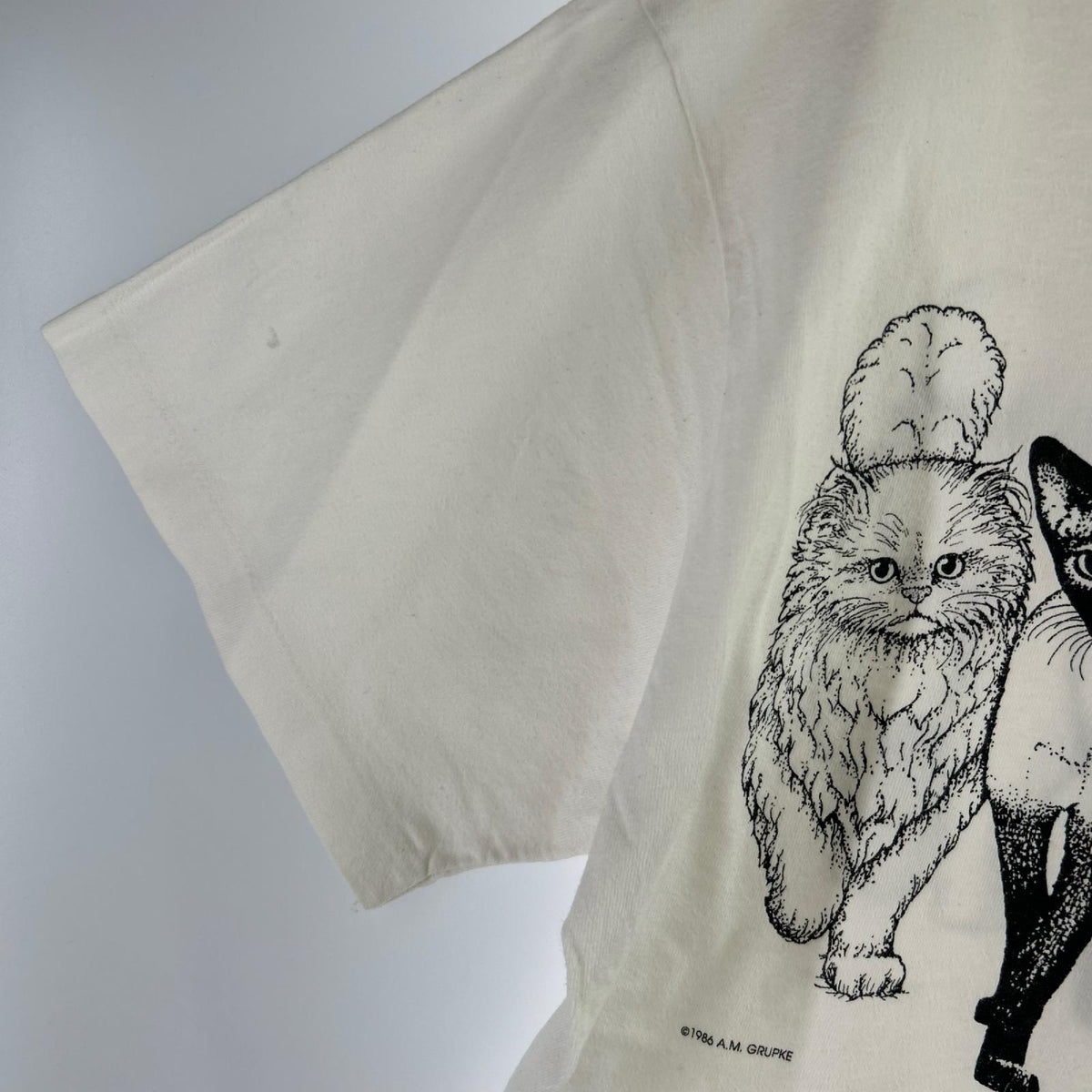 半袖Ｔシャツ 80S HEP CAT 猫ｸﾞﾗﾌｨｯｸ ｱﾆﾏﾙT 白 (L) L ホワイト