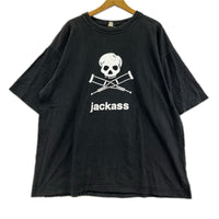 半袖Ｔシャツ 00S JACKASS ｽｶﾙ＆松葉杖 黒 (XXL) ブラック