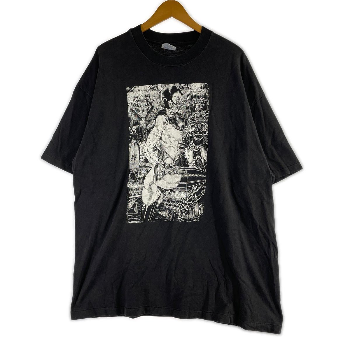 半袖Ｔシャツ 90S USA製 Tim Vigil ﾌﾟﾘﾝﾄTee 黒 (XL) ブラック
