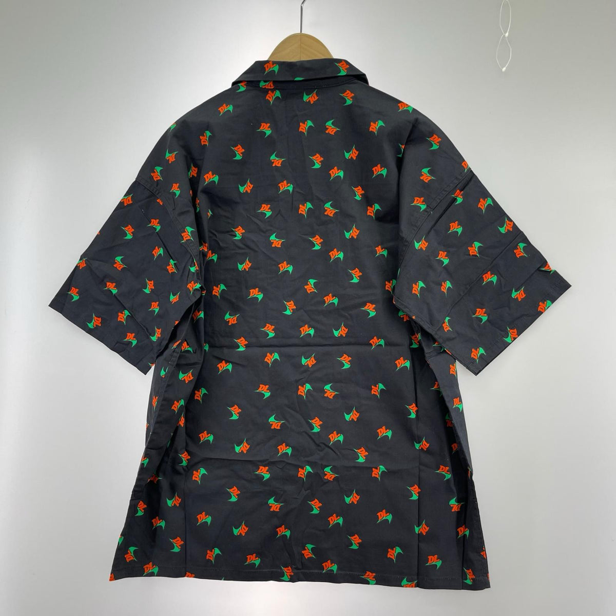 半袖シャツ DUALISM 総柄 BLK XL ブラック