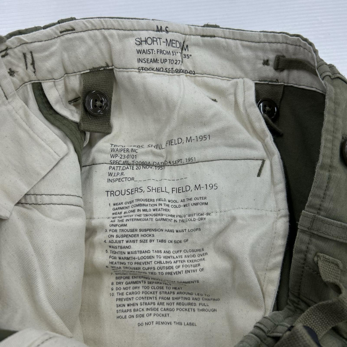 パンツ WAIPER.inc/米軍/M-51/ﾌｨｰﾙﾄﾞｶｰｺﾞﾊﾟﾝﾂ カーキ