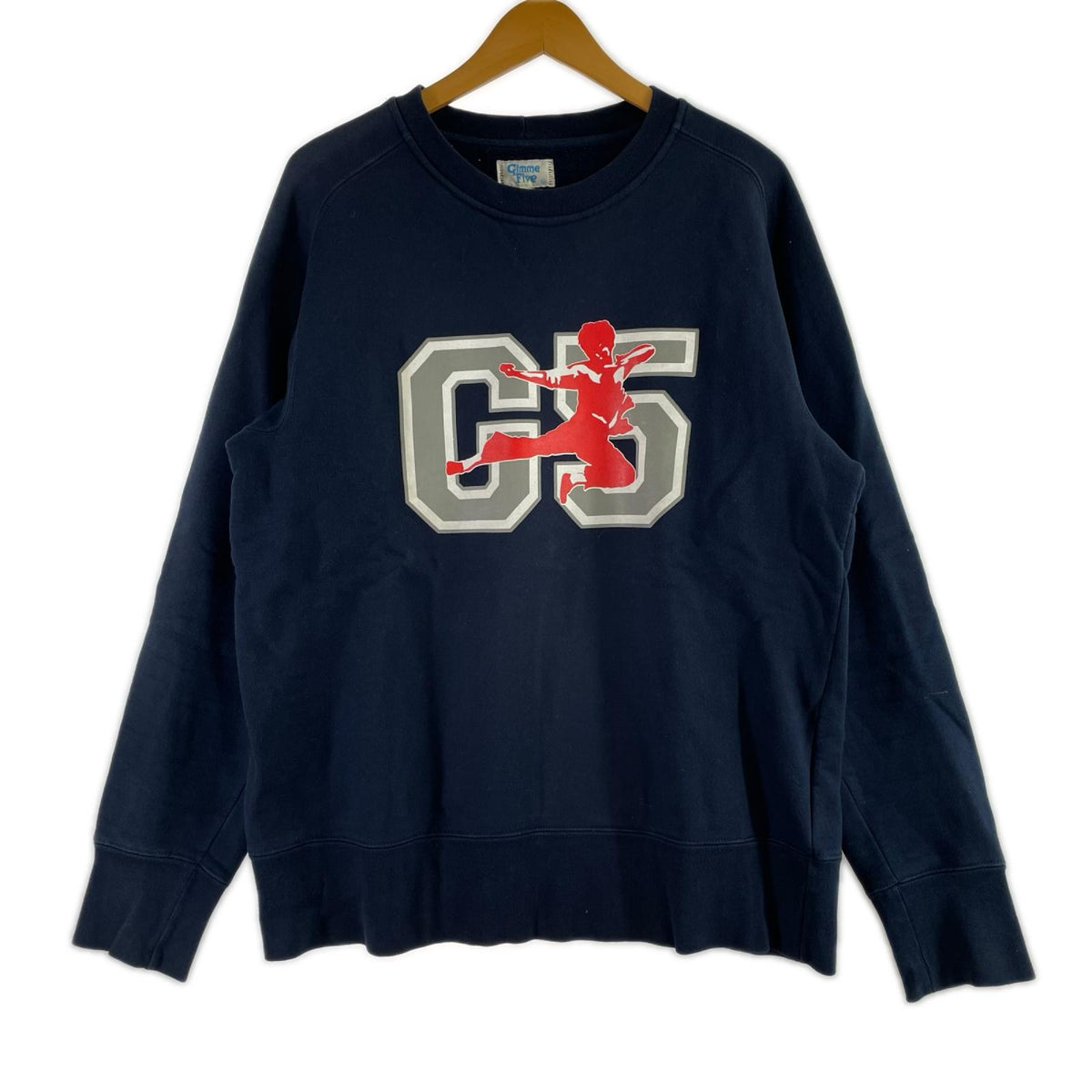 スウェット Gimme Five ﾌﾟﾘﾝﾄｽｳｪｯﾄ ﾈｲﾋﾞｰ L ネイビー