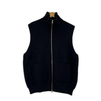 ニット Mulesing Free Wool Knit Zip Vest 黒 ブラック