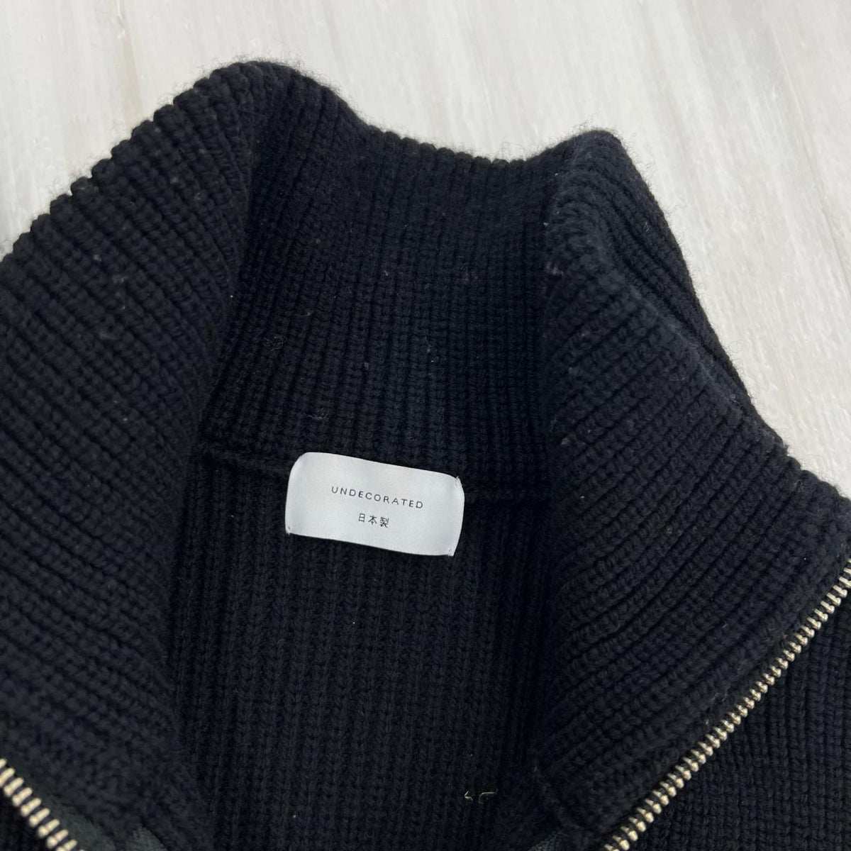 ニット Mulesing Free Wool Knit Zip Vest 黒 ブラック