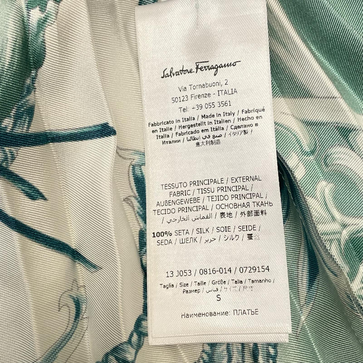 S.Ferragamo シルクプリーツ　ロングワンピース S
