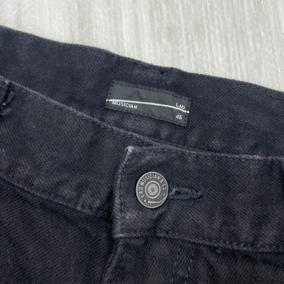 デニムパンツ 2123-505/12oz DENIM TAPERED BAGGY PANTS 46 ブラック