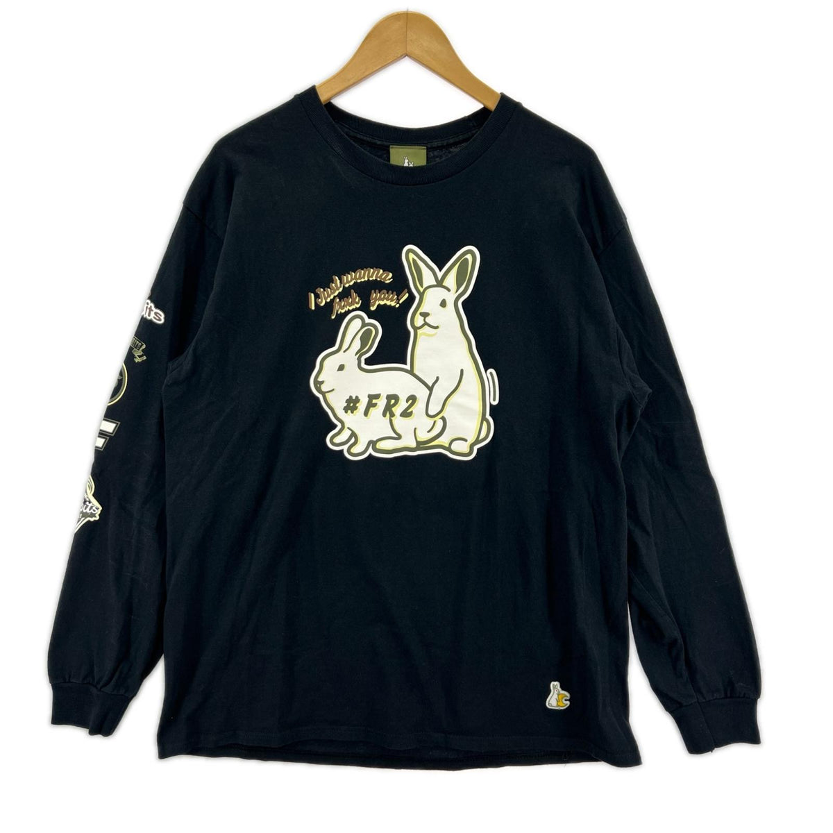 長袖Ｔシャツ ｳｻｷﾞ 黒 (L) L ブラック