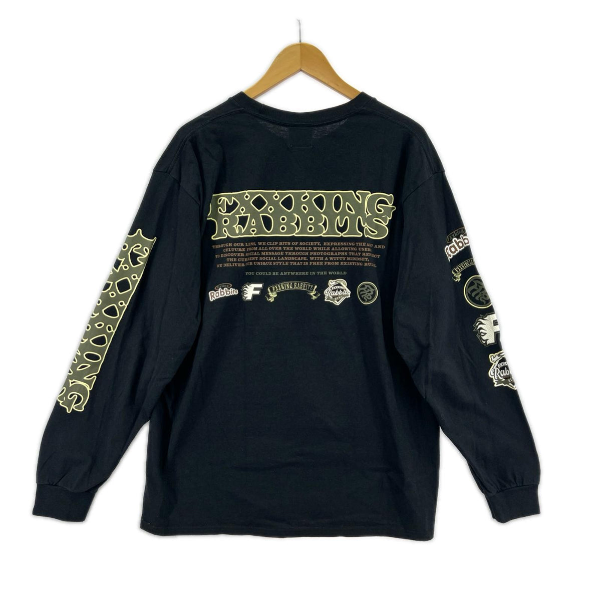 長袖Ｔシャツ ｳｻｷﾞ 黒 (L) L ブラック