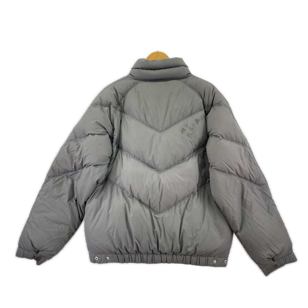ダウンジャケット old stussy 白タグ 中綿ダウン M グレー