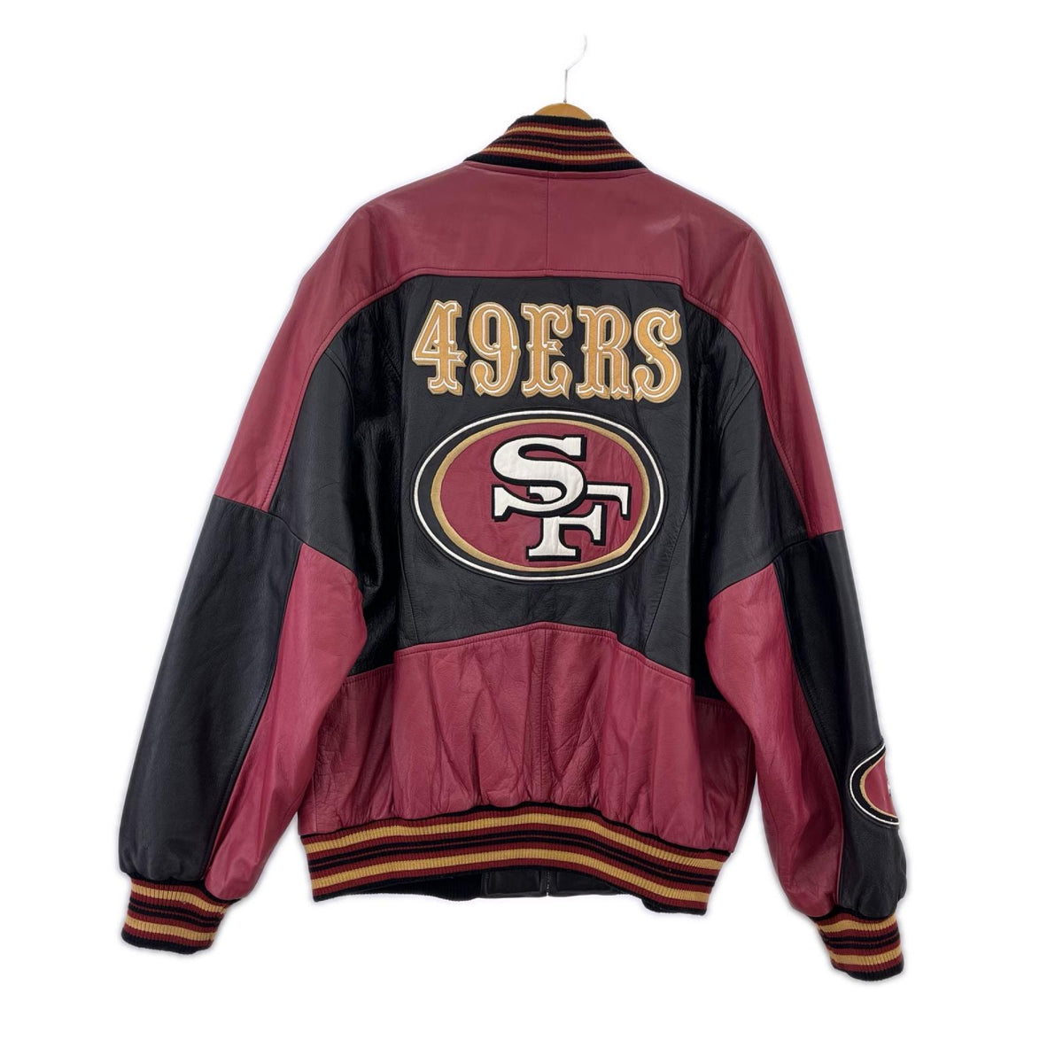 ジャケット 49ERS ﾚｻﾞｰｽﾀｼﾞｬﾝ 黒赤 XL