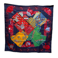 HERMES カレ90 KIMONOS et INROS 着物と印籠　シルクスカーフ